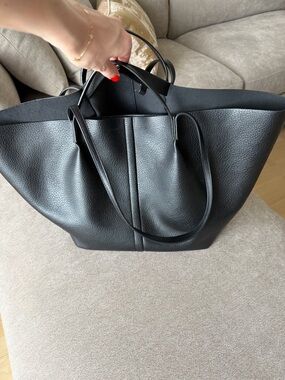 AllSaints Black Genuine Leather Tote Bag